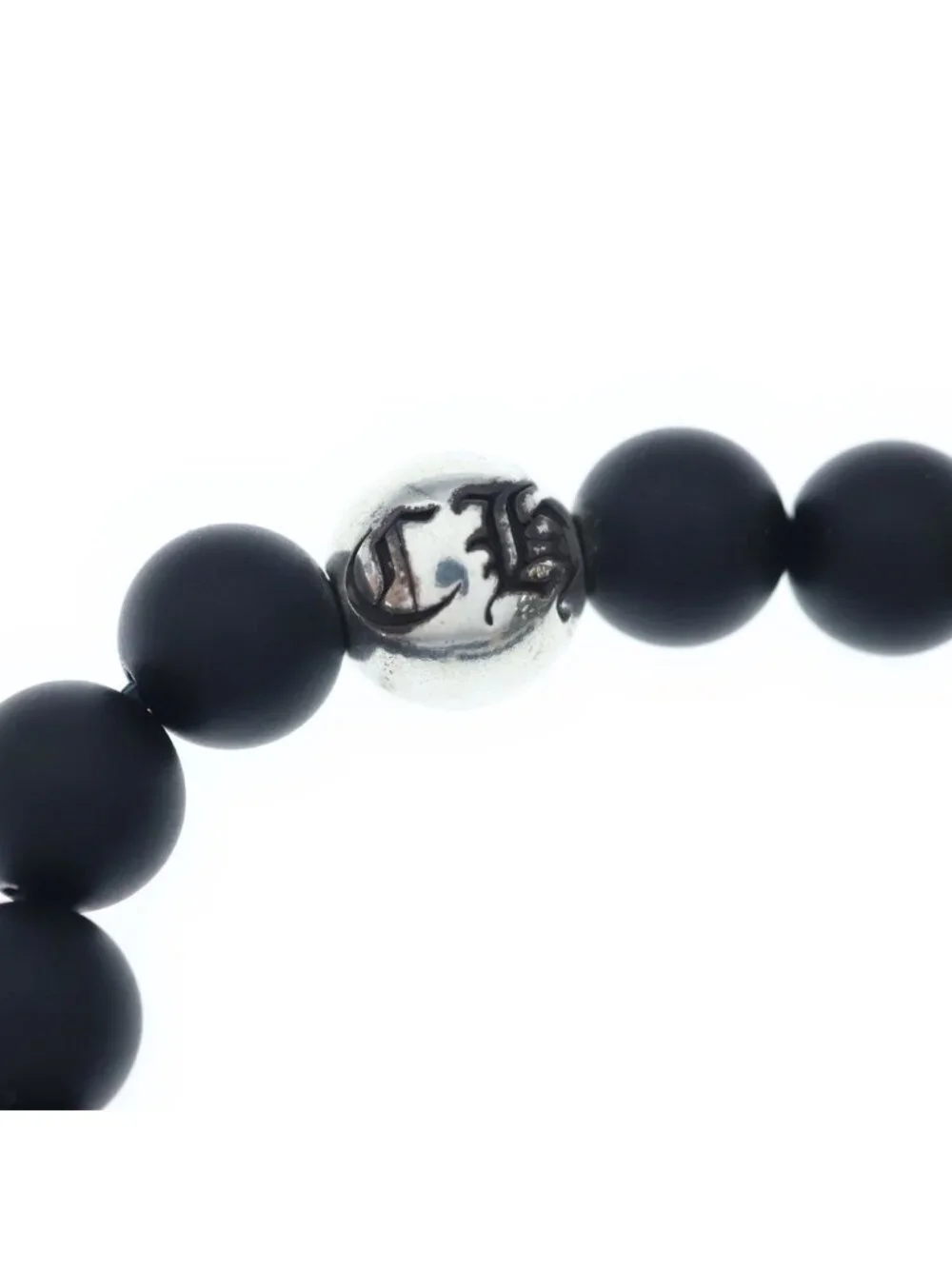 Chrome Hearts 8 Bead Onyx Beads Bracelet Black Silver